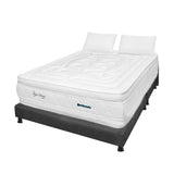 Combo Base Cama y Colchón Super Dream Blanco y Gris King 200 X 200 Cm Firmeza Firme Doble Faz - COLCHONES | Bylmo