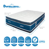 Combo Base Cama y Colchón Supra Azul y Arena King 200 X 200 Cm Firmeza Medio Doble Faz - COLCHONES | Bylmo