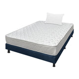 Combo Base Cama y Colchón Ultraflex Blanco y Azul Sencillo 100 X 190 Cm Firmeza Firme Doble Faz - COLCHONES | Bylmo