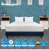 Combo Base Cama y Colchón Ultraflex Blanco y Azul Doble 140 X 190 Cm Firmeza Firme Doble Faz - COLCHONES | Bylmo