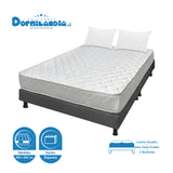 Combo Base Cama y Colchón Ultraflex Blanco y Gris King 200 X 200 Cm Firmeza Firme Doble Faz - COLCHONES | Bylmo