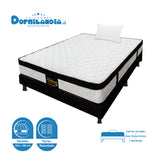 Combo Base Cama y Colchón Versalles Blanco y Negro Sencillo 100 X 190 Cm Firmeza Medio - COLCHONES | Bylmo