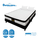 Combo Base Cama y Colchón Versalles Blanco y Negro Semidoble 120 X 190 Cm Firmeza Medio - COLCHONES | Bylmo