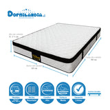 Combo Base Cama y Colchón Versalles Blanco y Negro Queen 160 X 190 Cm Firmeza Medio - COLCHONES | Bylmo