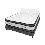 Combo Base Cama y Colchón Wonderful Blanco y Gris Semidoble 120 X 190 Cm Firmeza Medio Doble Faz - COLCHONES | Bylmo