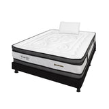Combo Base Cama y Colchón Wonderful Blanco y Negro Sencillo 100 X 190 Cm Firmeza Medio Doble Faz - COLCHONES | Bylmo