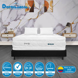 Combo Base Cama y Colchón Wonderful Blanco y Negro Queen 160 X 190 Cm Firmeza Medio Doble Faz - COLCHONES | Bylmo