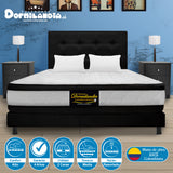 Combo Colchón Atenas Blanco y Negro Semidoble 120 X 190 Cm Firmeza Medio Doble Faz Con Cabecero y Base Cama - COLCHONES | Bylmo
