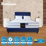 Combo Colchón Caribe Blanco y Azul Semidoble 120 X 190 Cm Firmeza Suave Doble Faz Con Cabecero y Base Cama - COLCHONES | Bylmo