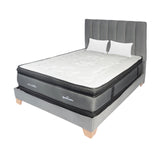 Combo Colchón Excalibur Gris y Cafe King 200 X 200 Cm Firmeza Medio Doble Faz Con Cabecero y Base Cama - COLCHONES | Bylmo