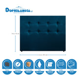 Combo Colchón Blanco y Azul King 200 X 200 Cm Firmeza Medio Suave Doble Faz Con Cabecero y Base Cama - COLCHONES | Bylmo