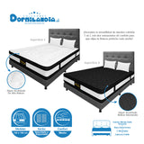 Combo Colchón Blanco y Gris Semidoble 120 X 190 Cm Firmeza Medio Suave Doble Faz Con Cabecero y Base Cama - COLCHONES | Bylmo