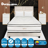 Combo Colchón Infinity Blanco y Arena Doble 140 X 190 Cm Firmeza Medio Firme Doble Faz Con Cabecero y Base Cama - COLCHONES | Bylmo