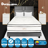 Combo Colchón Infinity Blanco y Gris Semidoble 120 X 190 Cm Firmeza Medio Firme Doble Faz Con Cabecero y Base Cama - COLCHONES | Bylmo