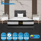 Combo Colchón Malta Blanco y Gris Sencillo 100 X 190 Cm Firmeza Firme Doble Faz Con Cabecero y Base Cama - COLCHONES | Bylmo