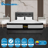 Combo Colchón Malta Blanco y Gris King 200 X 200 Cm Firmeza Firme Doble Faz Con Cabecero y Base Cama - COLCHONES | Bylmo