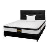 Combo Colchón Malta Blanco y Negro Sencillo 100 X 190 Cm Firmeza Firme Doble Faz Con Cabecero y Base Cama - COLCHONES | Bylmo