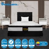 Combo Colchón Malta Blanco y Negro Sencillo 100 X 190 Cm Firmeza Firme Doble Faz Con Cabecero y Base Cama - COLCHONES | Bylmo