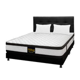 Combo Colchón Malta Blanco y Negro King 200 X 200 Cm Firmeza Firme Doble Faz Con Cabecero y Base Cama - COLCHONES | Bylmo