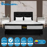 Combo Colchón Malta Blanco y Negro King 200 X 200 Cm Firmeza Firme Doble Faz Con Cabecero y Base Cama - COLCHONES | Bylmo