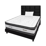 Combo Colchón Wonderful Blanco y Negro Sencillo 100 X 190 Cm Firmeza Medio Doble Faz Con Cabecero y Base Cama - COLCHONES | Bylmo