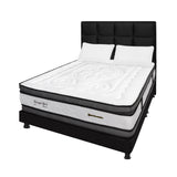 Combo Colchón Wonderful Blanco y Negro Semidoble 120 X 190 Cm Firmeza Medio Doble Faz Con Cabecero y Base Cama - COLCHONES | Bylmo