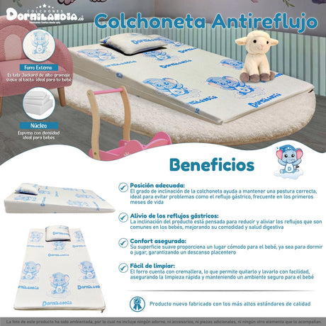 Colchoneta Blanco 60x100cm Antireflujo para Bebés - COLCHONES | Bylmo