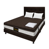Combo Colchón Marshall Cafe Doble 140 X 190 Cm Firmeza Medio Doble Faz Con Cabecero y Base Cama - COLCHONES | Bylmo