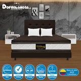Combo Colchón Marshall Cafe Doble 140 X 190 Cm Firmeza Medio Doble Faz Con Cabecero y Base Cama - COLCHONES | Bylmo