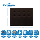 Combo Colchón Marshall Cafe King 200 X 200 Cm Firmeza Medio Doble Faz Con Cabecero y Base Cama - COLCHONES | Bylmo
