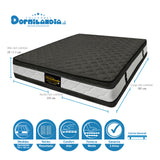 Combo Colchón Marshall Gris Semidoble 120 X 190 Cm Firmeza Medio Doble Faz Con Cabecero y Base Cama - COLCHONES | Bylmo
