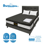 Combo Colchón Marshall Gris King 200 X 200 Cm Firmeza Medio Doble Faz Con Cabecero y Base Cama - COLCHONES | Bylmo