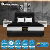 Combo Colchón Marshall Negro Queen 160 X 190 Cm Firmeza Medio Doble Faz Con Cabecero y Base Cama - COLCHONES | Bylmo