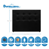 Combo Colchón Marshall Negro Queen 160 X 190 Cm Firmeza Medio Doble Faz Con Cabecero y Base Cama - COLCHONES | Bylmo