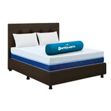 Combo Colchón Multisleep Blanco y Cafe Semidoble 120 X 190 Cm Firmeza Medio Doble Faz Con Cabecero y Base Cama - COLCHONES | Bylmo
