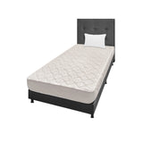 Combo Colchón Multisleep Blanco y Gris Sencillo 100 X 190 Cm Firmeza Medio Doble Faz Con Cabecero y Base Cama - COLCHONES | Bylmo