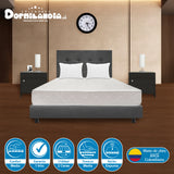 Combo Colchón Multisleep Blanco y Gris Semidoble 120 X 190 Cm Firmeza Medio Doble Faz Con Cabecero y Base Cama - COLCHONES | Bylmo
