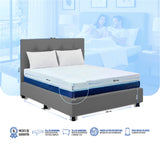 Combo Colchón Multisleep Blanco y Gris Semidoble 120 X 190 Cm Firmeza Medio Doble Faz Con Cabecero y Base Cama - COLCHONES | Bylmo