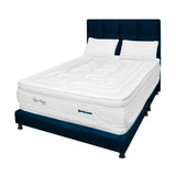 Combo Colchón Super Dream Blanco y Azul Semidoble 120 X 190 Cm Firmeza Firme Doble Faz Con Cabecero y Base Cama - COLCHONES | Bylmo