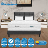Combo Colchón Super Dream Blanco y Gris Semidoble 120 X 190 Cm Firmeza Firme Doble Faz Con Cabecero y Base Cama - COLCHONES | Bylmo