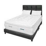 Combo Colchón Super Dream Blanco y Gris Doble 140 X 190 Cm Firmeza Firme Doble Faz Con Cabecero y Base Cama - COLCHONES | Bylmo