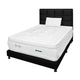 Combo Colchón Super Dream Blanco y Negro Sencillo 100 X 190 Cm Firmeza Firme Doble Faz Con Cabecero y Base Cama - COLCHONES | Bylmo