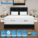 Combo Colchón Super Dream Blanco y Negro King 200 X 200 Cm Firmeza Firme Doble Faz Con Cabecero y Base Cama - COLCHONES | Bylmo