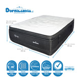 Combo Colchón Supra Negro King 200 X 200 Cm Firmeza Medio Doble Faz Con Cabecero y Base Cama - COLCHONES | Bylmo