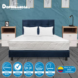 Combo Colchón Ultraflex Blanco y Azul King 200 X 200 Cm Firmeza Firme Doble Faz Con Cabecero y Base Cama - COLCHONES | Bylmo