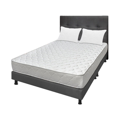 Combo Colchón Ultraflex Blanco y Gris King 200 X 200 Cm Firmeza Firme Doble Faz Con Cabecero y Base Cama - COLCHONES | Bylmo