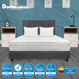 Combo Colchón Ultraflex Blanco y Gris King 200 X 200 Cm Firmeza Firme Doble Faz Con Cabecero y Base Cama - COLCHONES | Bylmo