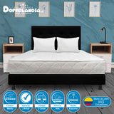 Combo Colchón Ultraflex Blanco y Negro Semidoble 120 X 190 Cm Firmeza Firme Doble Faz Con Cabecero y Base Cama - COLCHONES | Bylmo