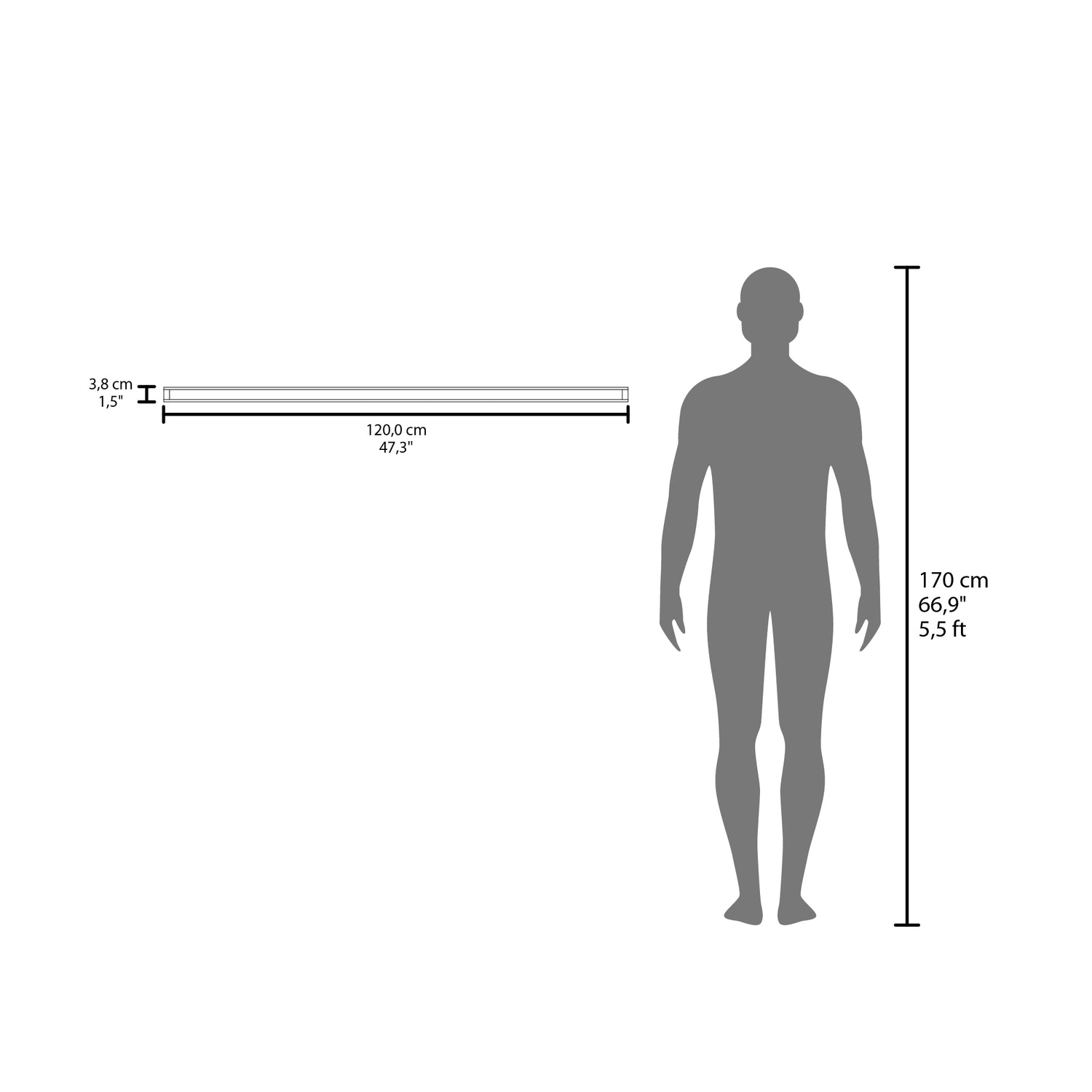 Set de 2 Repisas Gales 120x3.8cm Rectangular Minimalista - REPISAS | Bylmo