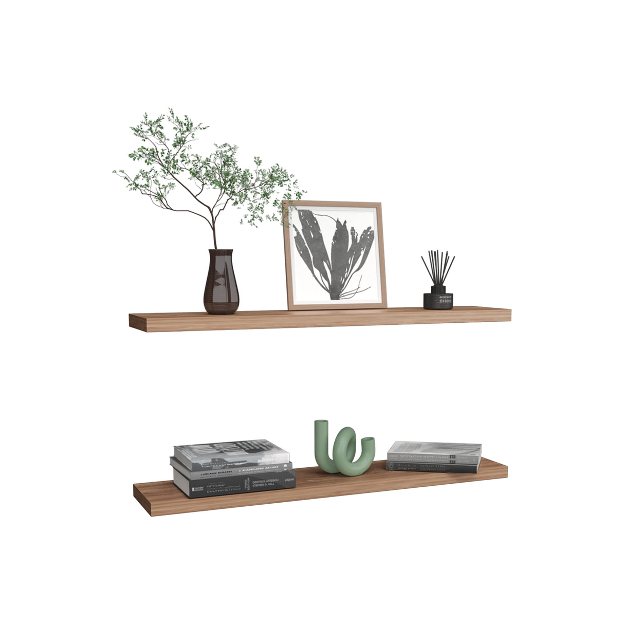 Set de 2 Repisas Miel 120x3.8cm Rectangular Minimalista - REPISAS | Bylmo